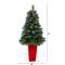 55" Unlit Snowed French Alps Mountain Pine Artificial Christmas Tree In Red Tower Planter